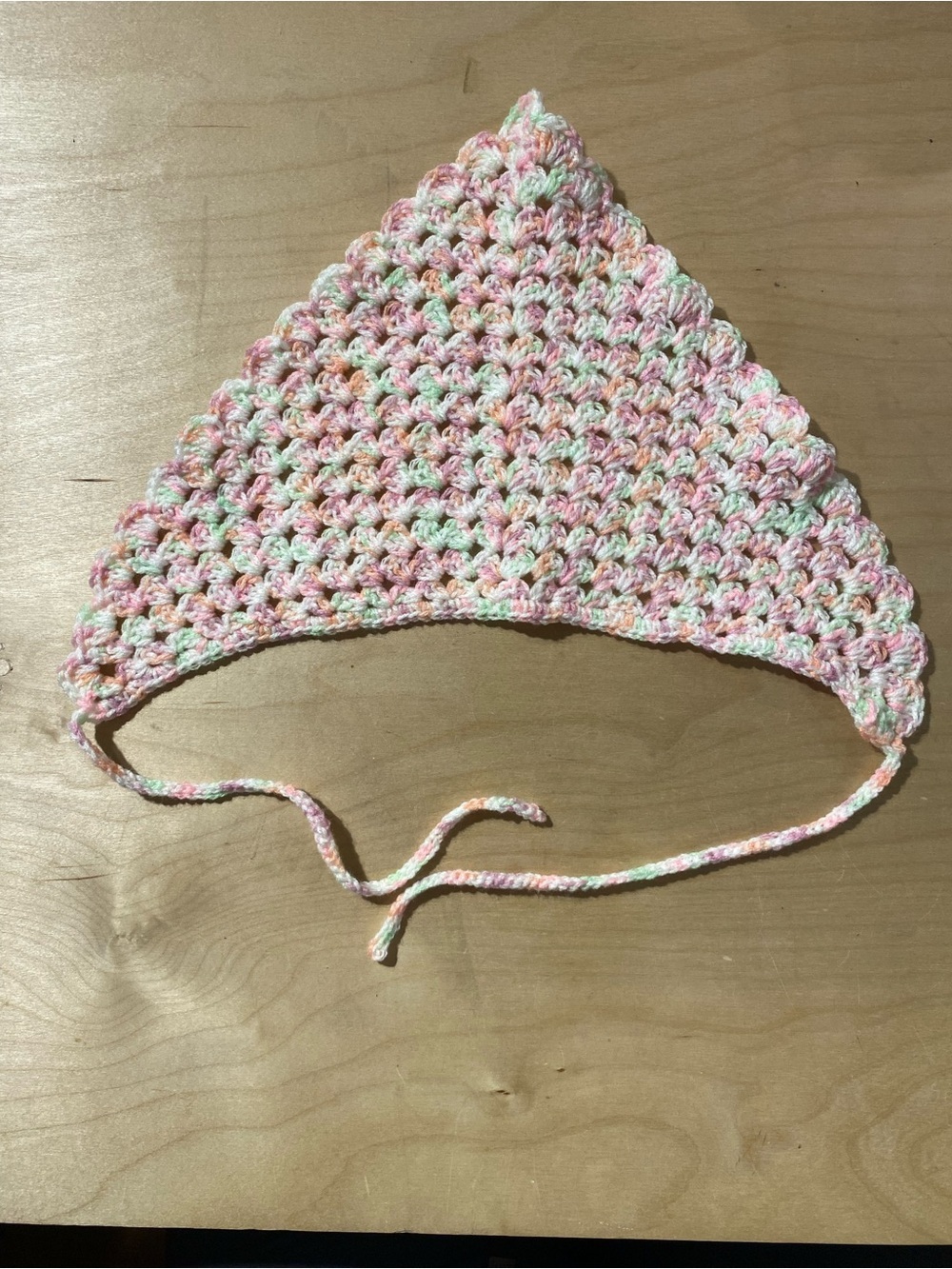 Handmade Multicolor Crochet Bandanna (RZ) - Picture 3 of 8